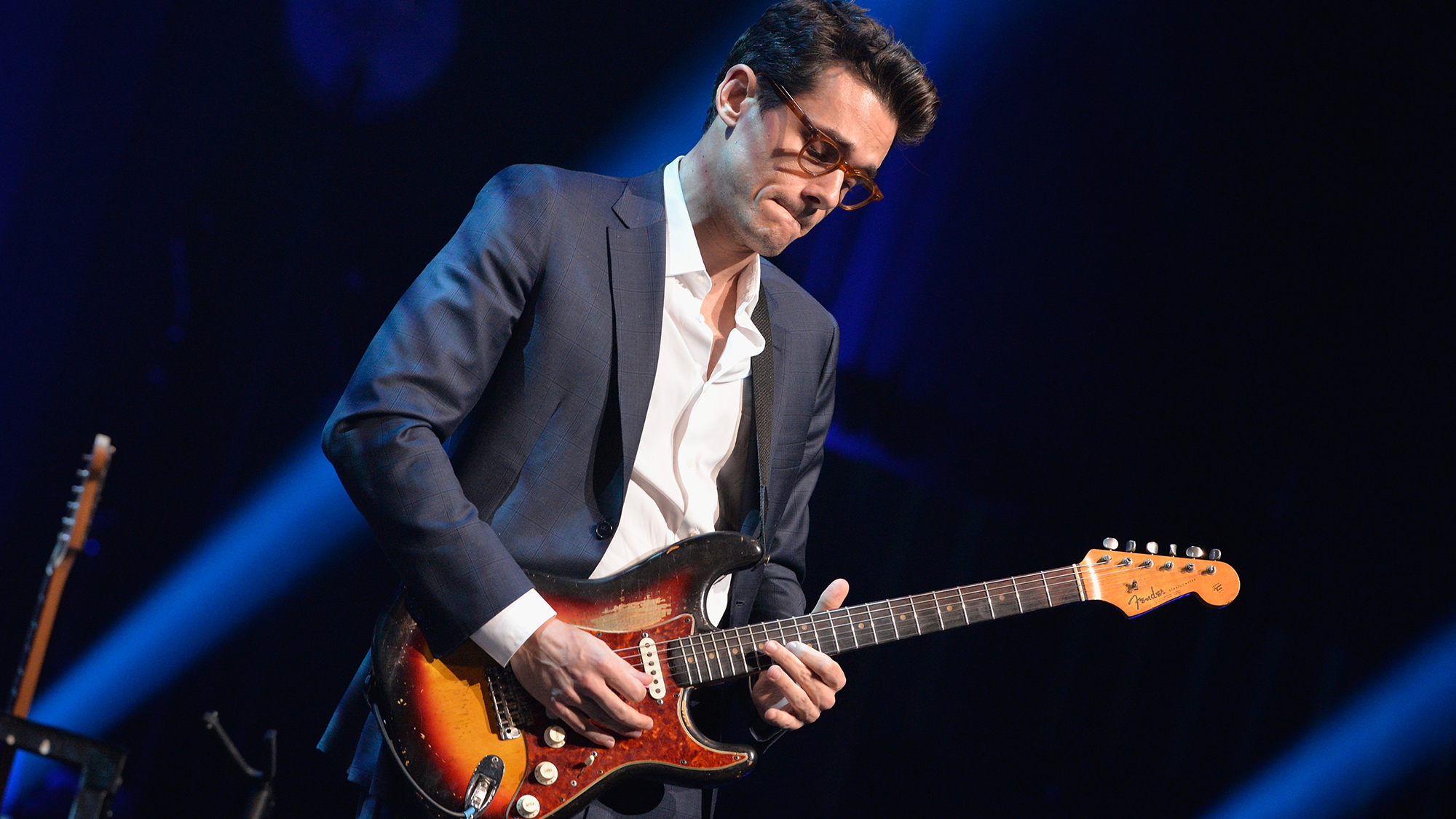 Guitarist John Mayer appears at the Thelonius Monk Jazz Trumpet Competition and All Star Gala Concert at Dolby Theatre on November 9, 2014 in Hollywood, California